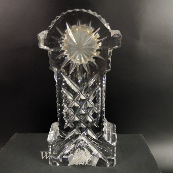 WATERFORD  Ireland Crystal Grandfather Gold Faced Clock Signed Needs Battery - Picture 3 of 15
